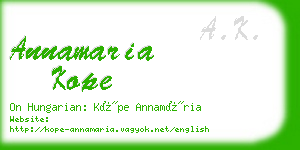 annamaria kope business card